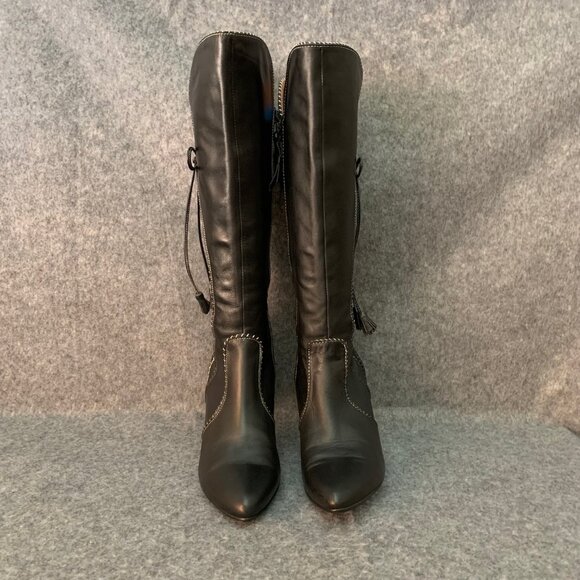 Staccato Women's Black Heel Pump Knee High Boots - Picture 5 of 13